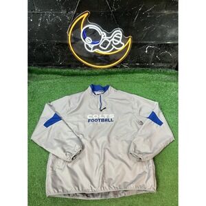 NFL Indianapolis Colts Sideline Reebok Silver 1/4 Zip Windbreaker Jacket Sz LG‎